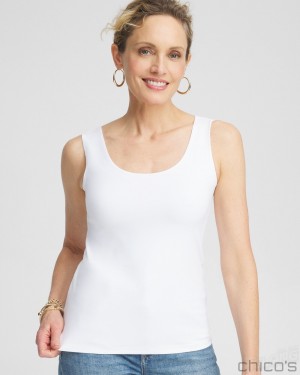 Chico's Microfiber Tank Tees & Tanks Optic White | 293-BCXGEY