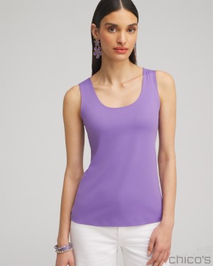 Chico's Microfiber Tank Tees & Tanks Parisian Purple | 015-NYJFMW