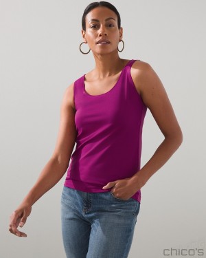 Chico's Microfiber Tank Tees & Tanks Plum Berry | 801-XUTLFB