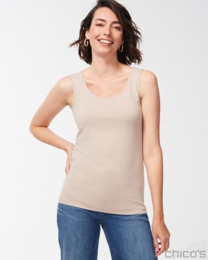 Chico's Microfiber Tank Tees & Tanks Soft Latte | 986-SELACN