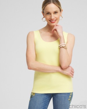 Chico's Microfiber Tank Tees & Tanks Soft Buttercup | 859-KEZGYP