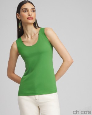 Chico's Microfiber Tank Tees & Tanks Verdant Green | 967-BGWTDO