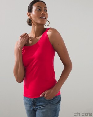 Chico's Microfiber Tank Tees & Tanks Wild Poppy | 098-GOAIJD