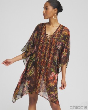 Chico's Miraclesuit Botanico Caftan Cover up Swim Multi | 560-ERAMYK