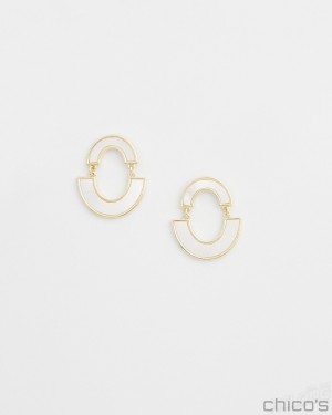 Chico's Mother of Pearl Drop Earrings Earrings Gold | 058-PYLJOV