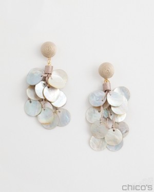 Chico's No Droop Neutral Shell Earrings Earrings Smokey Taupe | 038-ASWYZM