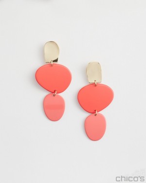 Chico's No Droop Orange Linear Earrings Earrings Nectarine | 658-JPGSYR