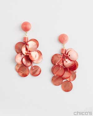 Chico's No Droop Orange Shell Earrings Earrings Nectarine | 096-CXZREJ