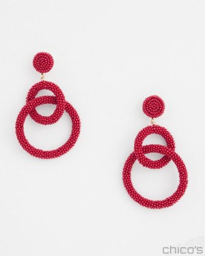 Chico's No Droop Red Sead Bead Earrings Earrings MADEIRA RED | 839-GXJKND