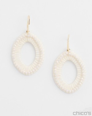 Chico's No Droop White Navette Earrings Earrings Alabaster | 247-QPIJEC