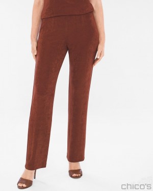 Chico's No Tummy Pants Pants Rich Mahogany | 271-BPFQKG