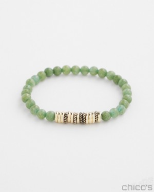 Chico's Olive Jade Hero Stretch Bracelet Bracelets Olive | 231-SLRBXJ