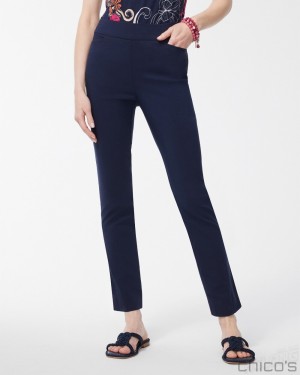 Chico's Petite Brigitte Basic Slit Ankle Pants Pants Ink | 389-HABXUN