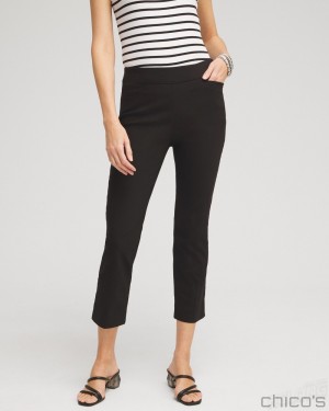 Chico's Petite Brigitte Slim Cropped Pants Pants Black | 745-XVCNTQ