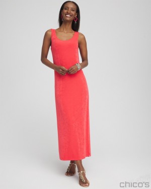 Chico's Petite Tank Dress Dresses & Skirts Watermelon Punch | 523-YWUAHO