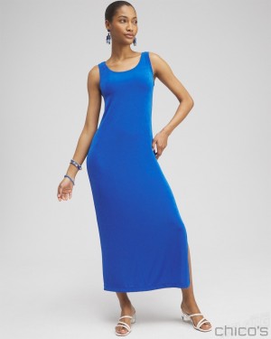 Chico's Petite Tank Dress Dresses & Skirts Intense Azure | 560-EUKWYC