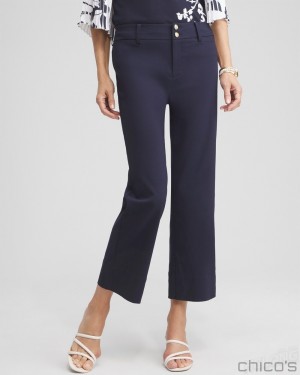 Chico's Petite Trapunto Cropped Pants Pants Ink | 592-XNQCHU