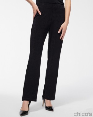 Chico's Petite Travelers No Tummy Pants Pants Black | 430-PKYVMJ