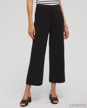 Chico's Petite Travelers Pull On Cropped Jeans Jeans & Denim Black | 218-CIEDWN