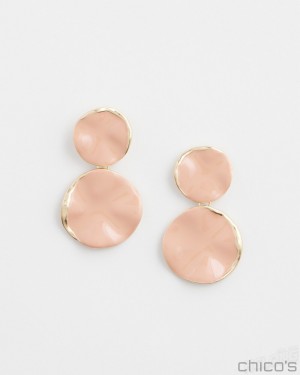 Chico's Pink Round Drop Earrings Earrings Pink Clay | 472-FRXIAO