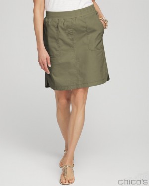 Chico's Poplin Skort Shorts SECRET MEADOW | 783-OCYAIM