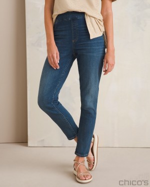 Chico's Pull-On Ankle Jeggings Jeans & Denim Buttercup Indigo | 719-AMUICR