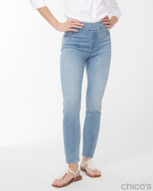 Chico's Pull-On Ankle Jeggings Pants Castlebar Indigo | 391-UJVFYQ