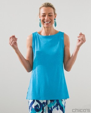 Chico's Side Slit Tank Tees & Tanks Agate | 254-LQOAPN