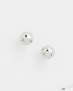 Chico's Silver Tone Stud Earrings Earrings Silver | 794-GFCHYE