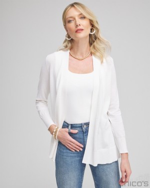 Chico's Summer Romance Cardigan Tops Alabaster | 528-OKMQAW