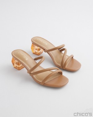 Chico's Tan Heels Shoes Tan | 810-MYBFND