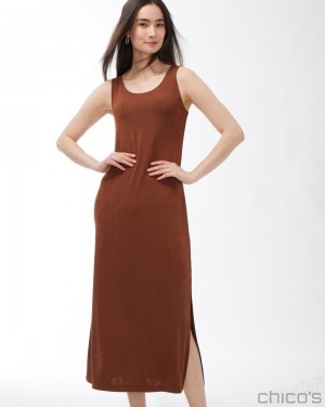 Chico's Tank Dress Dresses Chestnut | 630-DETOQH