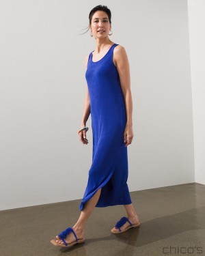 Chico's Tank Dress Dresses Seafaring Blue | 298-OSKZNR