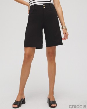 Chico's Trapunto Shorts Shorts Black | 562-DZLQEV