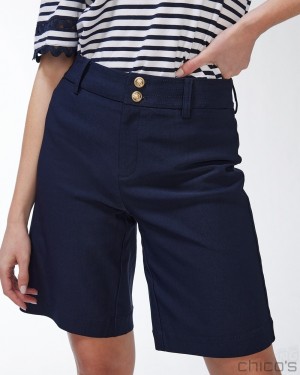 Chico's Trapunto Shorts Shorts Classic Navy | 634-ZHFTUK