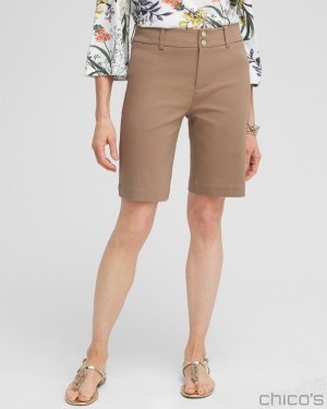 Chico's Trapunto Shorts Shorts Teakwood | 570-AQOHKU