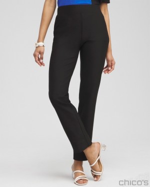 Chico's Travelers Collection Crepe Pants Pants Travelers Black | 743-MVFTOG