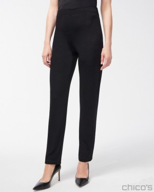 Chico's Travelers Essential Slim Pants Pants Black | 162-SXTVDA