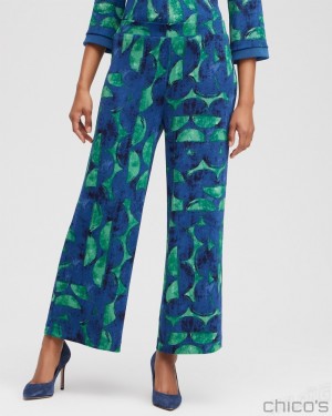 Chico's Travelers Half Moon Print Cropped Pants Pants Twisted Ivy | 082-SUJHGF