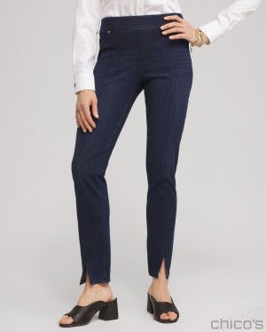 Chico's Travelers Pull On Jeans Jeans & Denim Skyway Indigo | 761-ZKBEUN