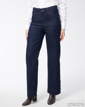 Chico's Trouser Jeans Jeans & Denim Chestnut Rinse Indigo | 719-ZNSGAW