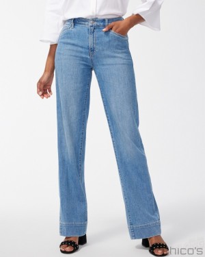 Chico's Trouser Jeans Jeans & Denim Santorini Indigo | 658-KQBMAP