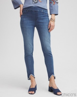 Chico's Tulip Hem Pull-on Ankle Jeggings Jeans & Denim Inverness Indigo | 349-AIPCHJ