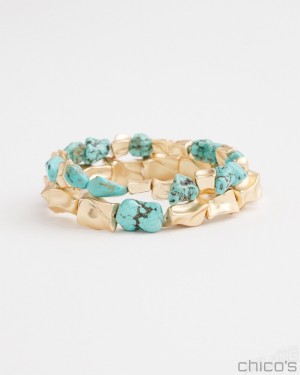 Chico's Turquoise Stretch Bracelet Set Bracelets Turq | 756-FZBGVR