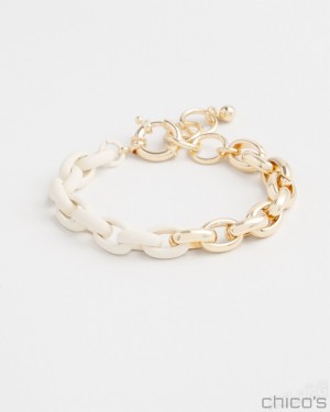 Chico's Two Tone Link Bracelet Bracelets Alabaster | 094-ETLWBO