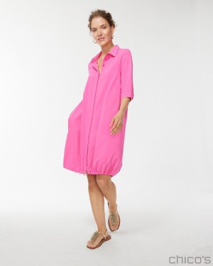 Chico's UPF Bungee Dress Dresses Bahamian Pink | 604-PRIAND