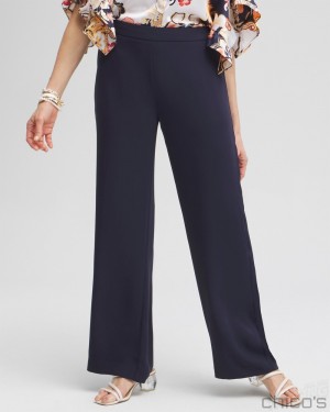 Chico's Wide Leg Soft Pants Pants Classic Navy | 679-OBPKMV