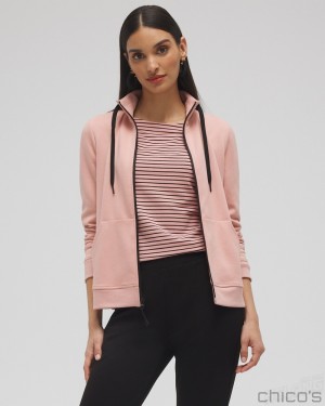 Chico's Zenergy Double Knit Jacket Jackets & Coats French Blush | 326-BLKHPS