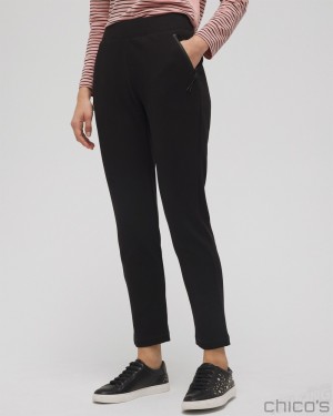 Chico's Zenergy Double Knit Pants Pants Black | 035-BVYRAS