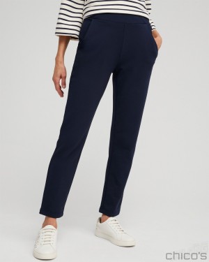 Chico's Zenergy French Terry Ankle Pants Pants Classic Navy | 935-AXVGPW